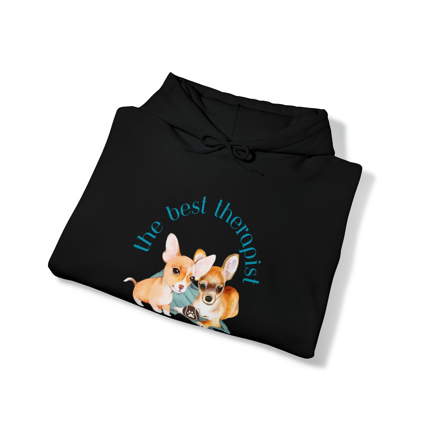 The Best Therapist Has Fur and Four Legs, Chihuahua Apparel Unisex Heavy Blend™ Hooded Sweatshirt