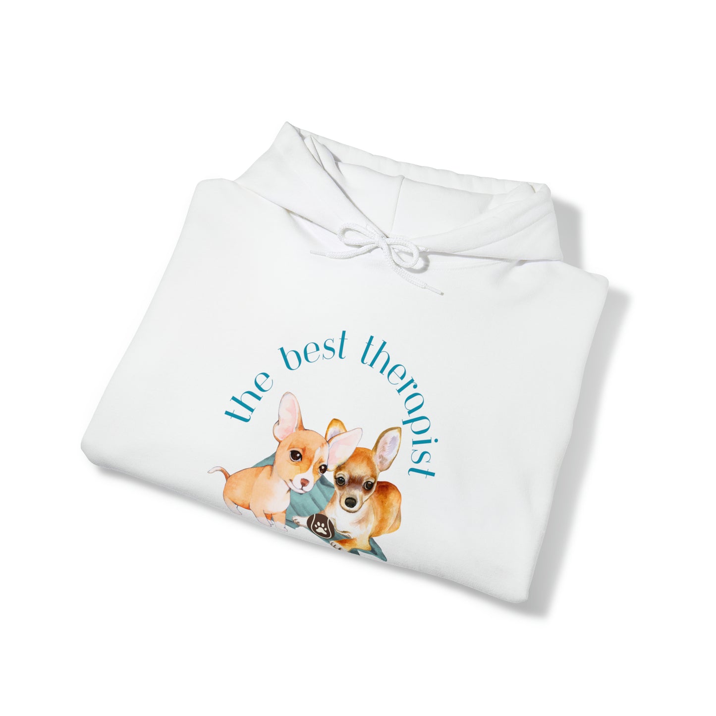The Best Therapist Has Fur and Four Legs, Chihuahua Apparel Unisex Heavy Blend™ Hooded Sweatshirt