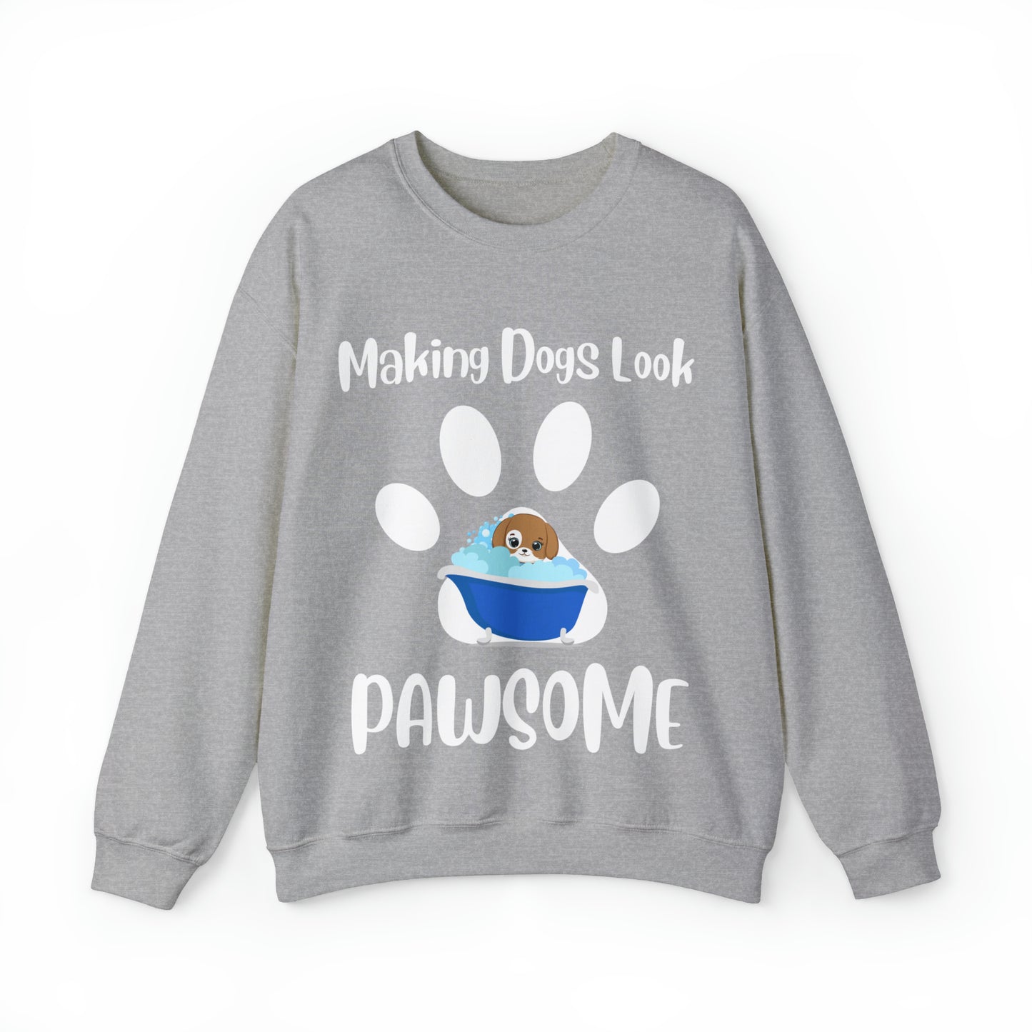 Making Dogs Look Pawsome! Dog Groomer Apparel and Accessories, Unisex Heavy Blend™ Crewneck Sweatshirt