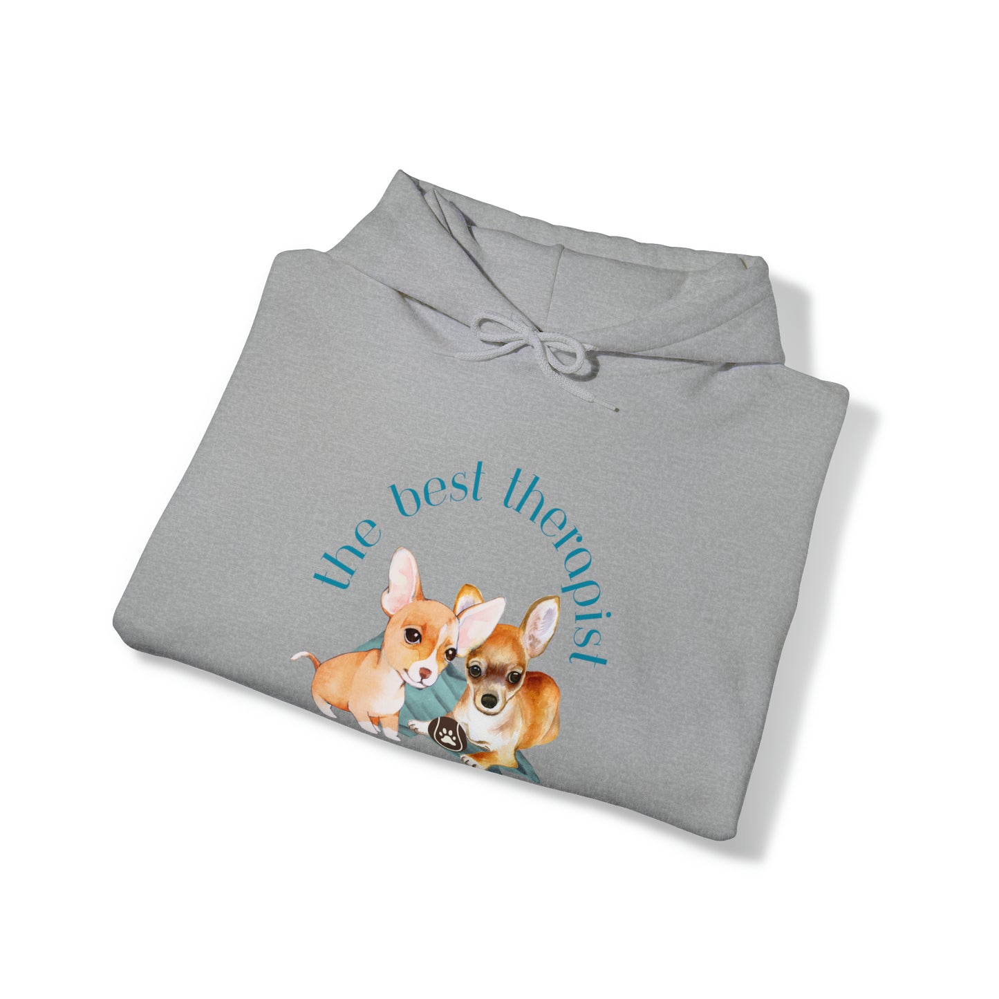 The Best Therapist Has Fur and Four Legs, Chihuahua Apparel Unisex Heavy Blend™ Hooded Sweatshirt