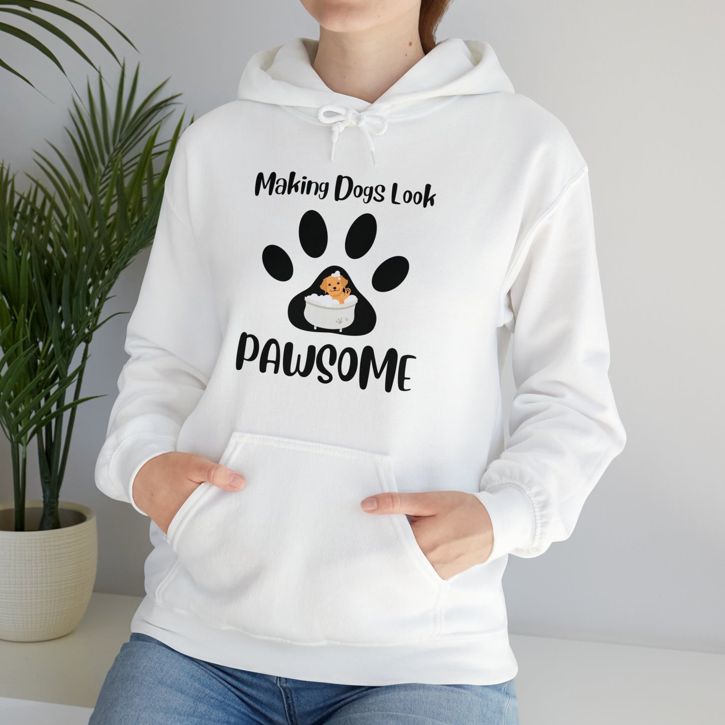 Making Dogs Look Pawsome, Dog Groomer Unisex Heavy Blend™ Hooded Sweatshirt