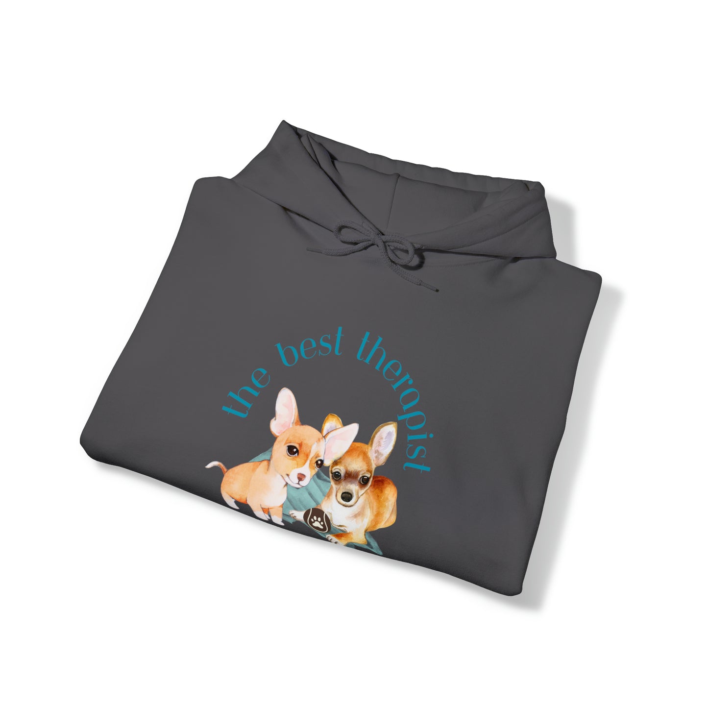 The Best Therapist Has Fur and Four Legs, Chihuahua Apparel Unisex Heavy Blend™ Hooded Sweatshirt