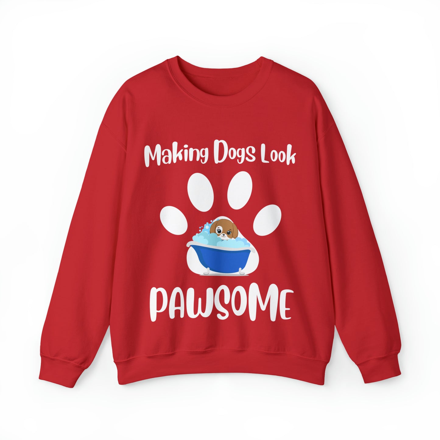 Making Dogs Look Pawsome! Dog Groomer Apparel and Accessories, Unisex Heavy Blend™ Crewneck Sweatshirt