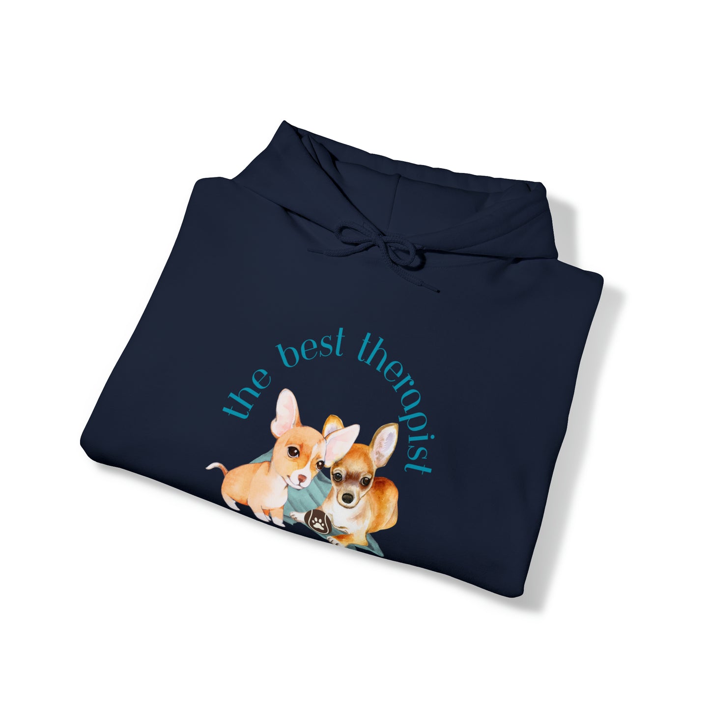 The Best Therapist Has Fur and Four Legs, Chihuahua Apparel Unisex Heavy Blend™ Hooded Sweatshirt