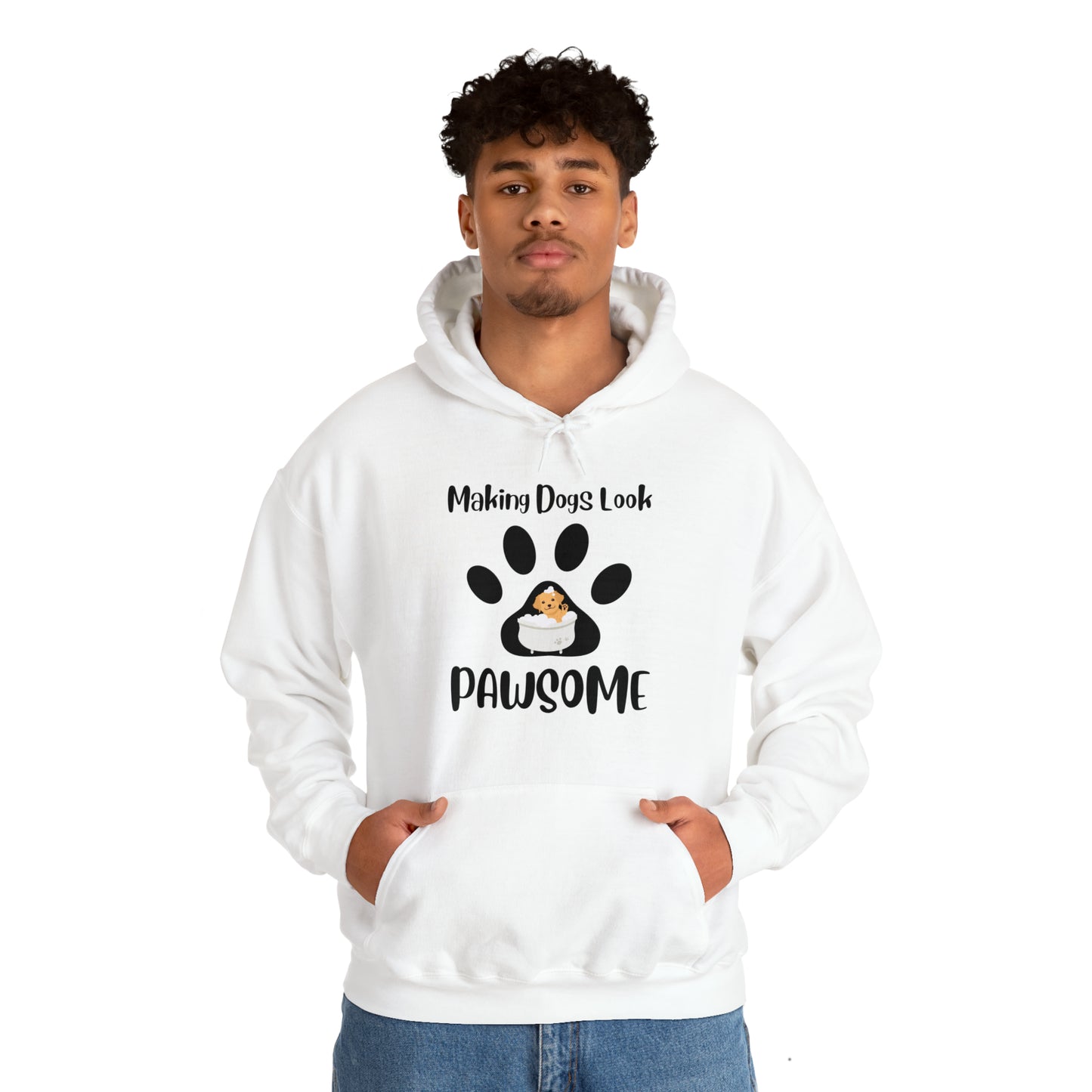 Making Dogs Look Pawsome, Dog Groomer Unisex Heavy Blend™ Hooded Sweatshirt